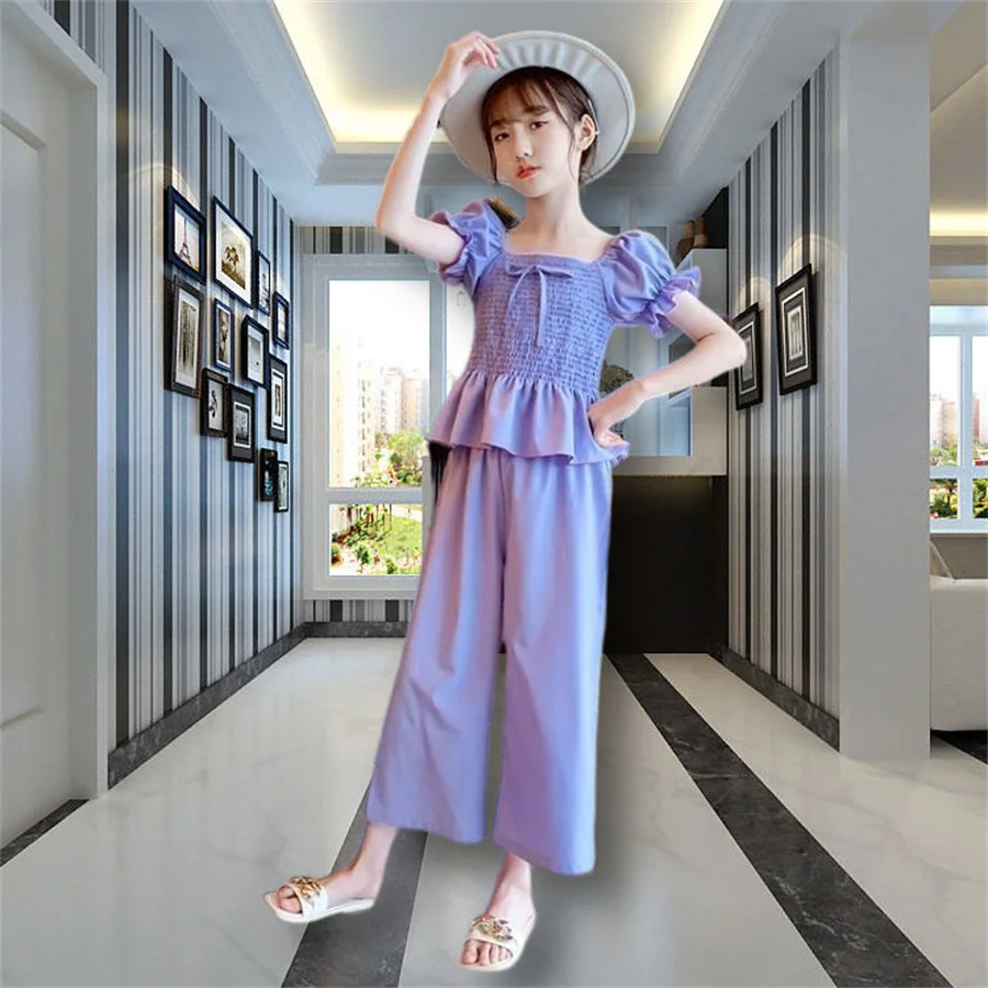

Kids Clothes Set Girls Summer New Fashion Shirt Long Wide Pants Toddler Girl Clothing Set Kids Clothing Girls Outfits 2pcs