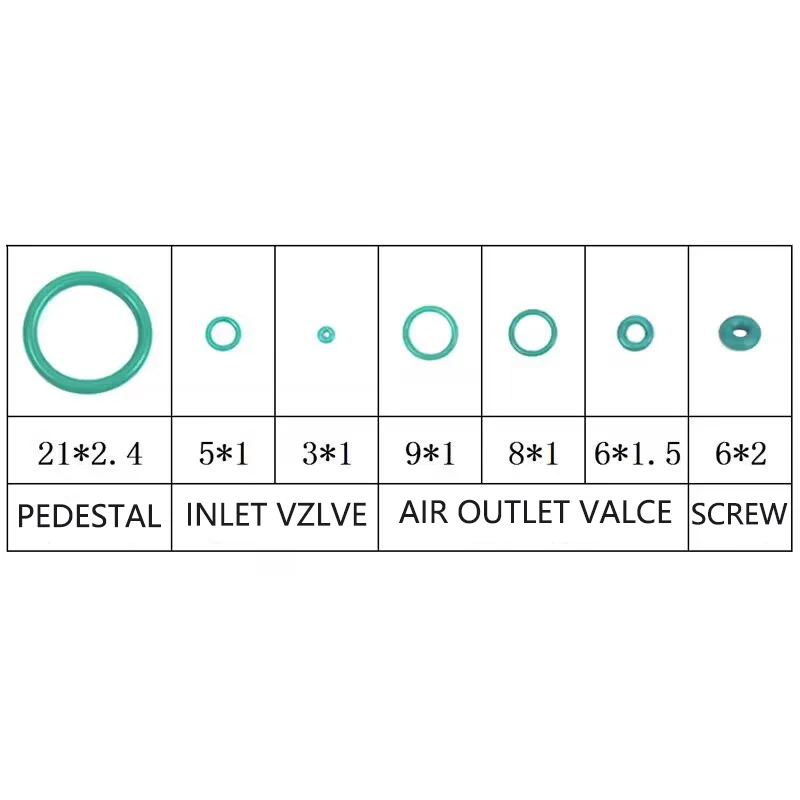 Rubber Ring Set Airsoft Fluorine Rubber Ring Tactical Green Flat Silicone Rubber Ring Sealing Gasket GBB Glock 17 19 P1 air valve wrench