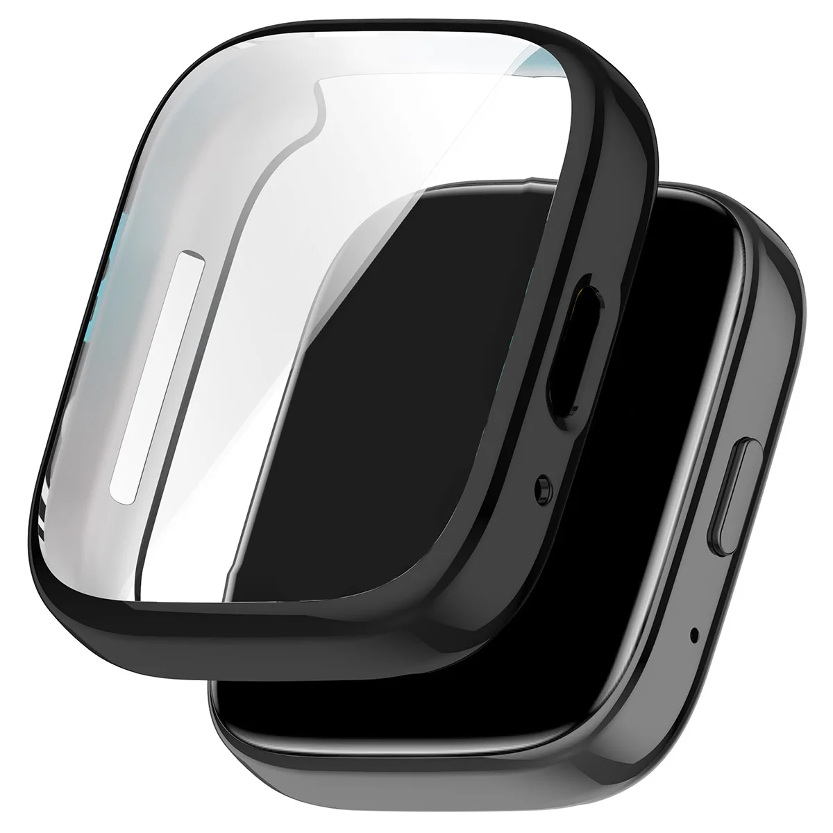 TPU Soft Silicone Smartwatch Case with Glass Screen Protector Cover