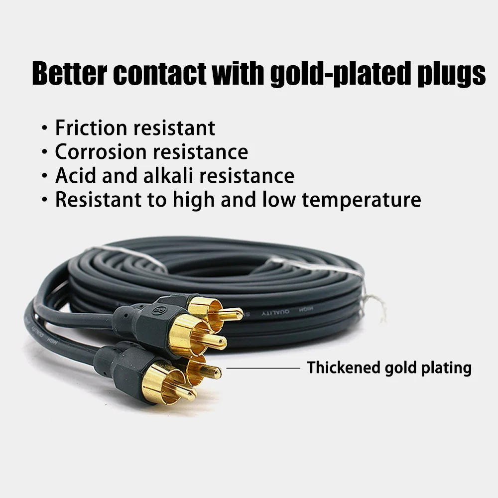 RCA Car Audio Cord Audio Signal Cable for TV DVD Player CD Soundbox Car Power Amplifier Pure Copper Core Cable 1Root