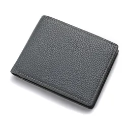 2025 Premium Men's Soft Leather Wallet with Dollar Clip and Zipper (K3302 Grey)