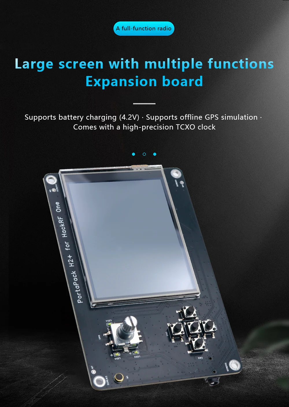 Portapack H2 Touchscreen-Erweiterungsplatine Für Hackrf One, Akkuladung, Tcxo-Takt, Audio-Eingang/-Ausgang, Tf-Kartensteckplatz S0278C3158Be849B890B4A9B389F1403Af