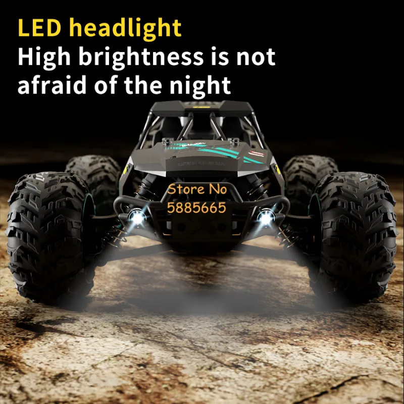 1:14 70KM/H High Speed Drift Alloy Remote Control Truck 2.4G 4WD Lighting Control Speed Adjust Shock Absorption RC Car Truck Toy 4