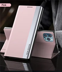 Luxury PU Leather Wallet Flip Phone Cover - Elegant Holder Case for Xiaomi 14 Pro (Pink)