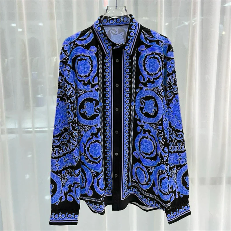 2025 Spring and Summer New Fashion Digital Printing Men's Short Sleeve Shirt High Quality Comfortable Lightweight Fabric