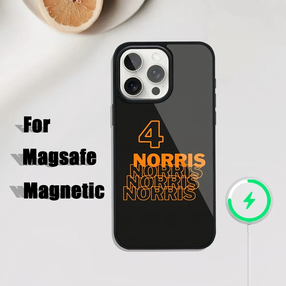 Cool F1 Formula Lando Norris 4 Phone Case For iphone Pro 11 Max 13 12 14 Mini 15 Plus Magsafe Magnetic Wireless Charging Shell 4