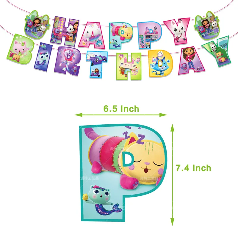Fournitures de fête d'anniversaire sur le thème des chats de la maison de  courses de Gabby pour enfants, ensemble de décoration joyeux anniversaire,  bannière et ballons pour fille, jouets figurines - AliExpress