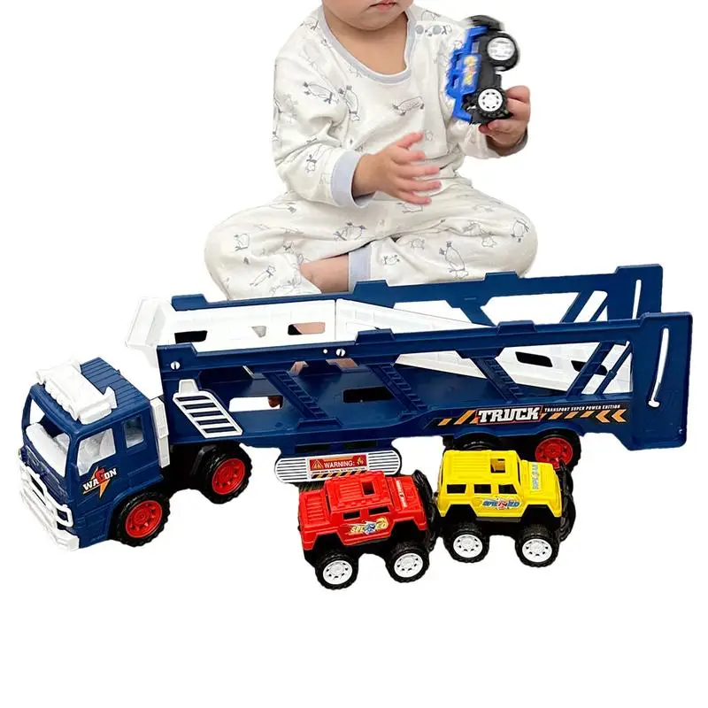 Transporter Toy Truck Girls Sliding Transporter Vehicles Toys Car Truck With Ramp & Carry Storage, Kid Toys Vehicles For Home 2