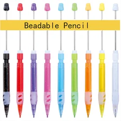 10pcs Beaded Pencil for Students Non Sharpening Pencil 0.5 Non Refilling Beadable Automatic Cute Writing Pencil Wholesale
