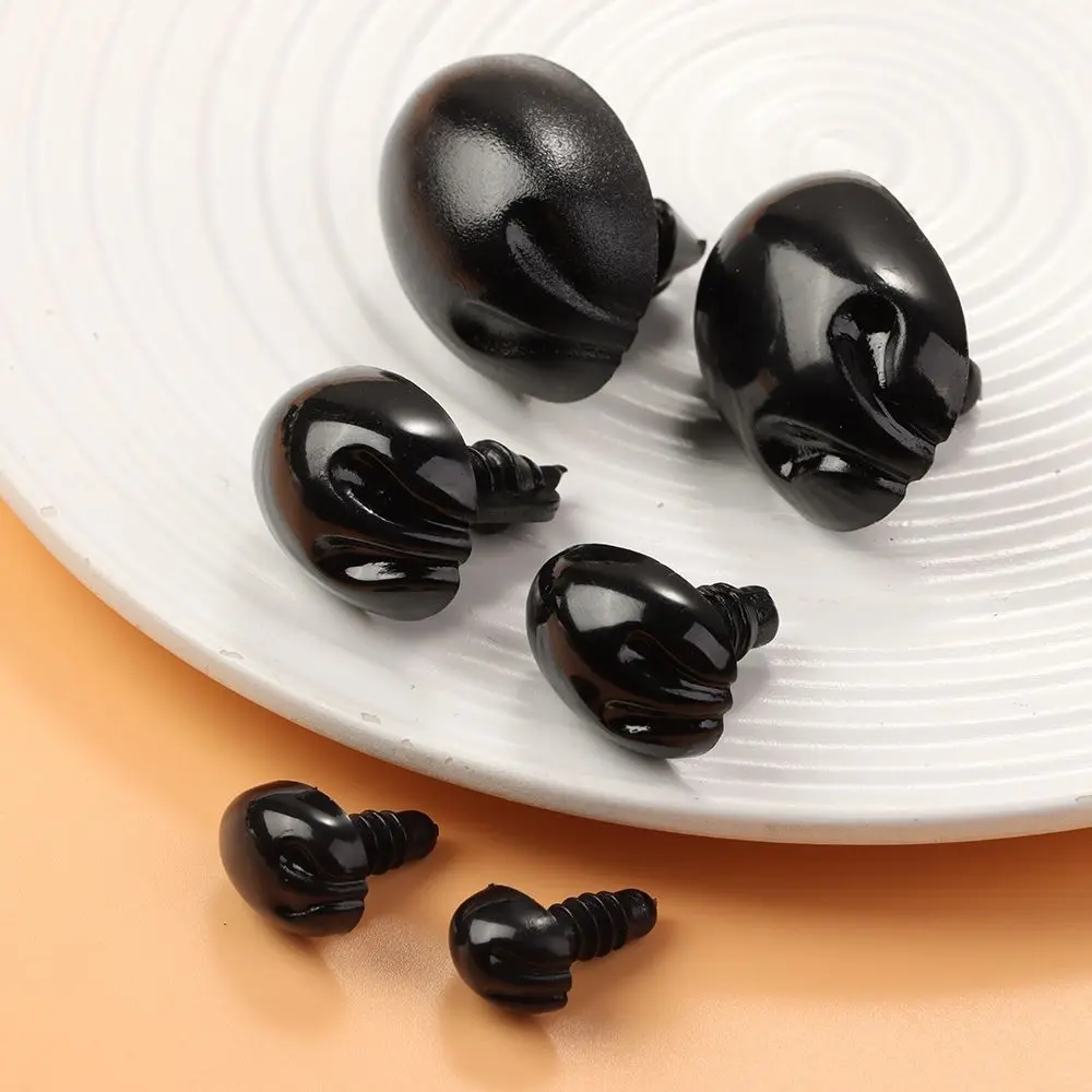 10Pcs Plastic Black Oval Safety Noses Doll Animal Dog Noses for Bear Stuffed Toys DIY Craft Wool Felting Accessories
