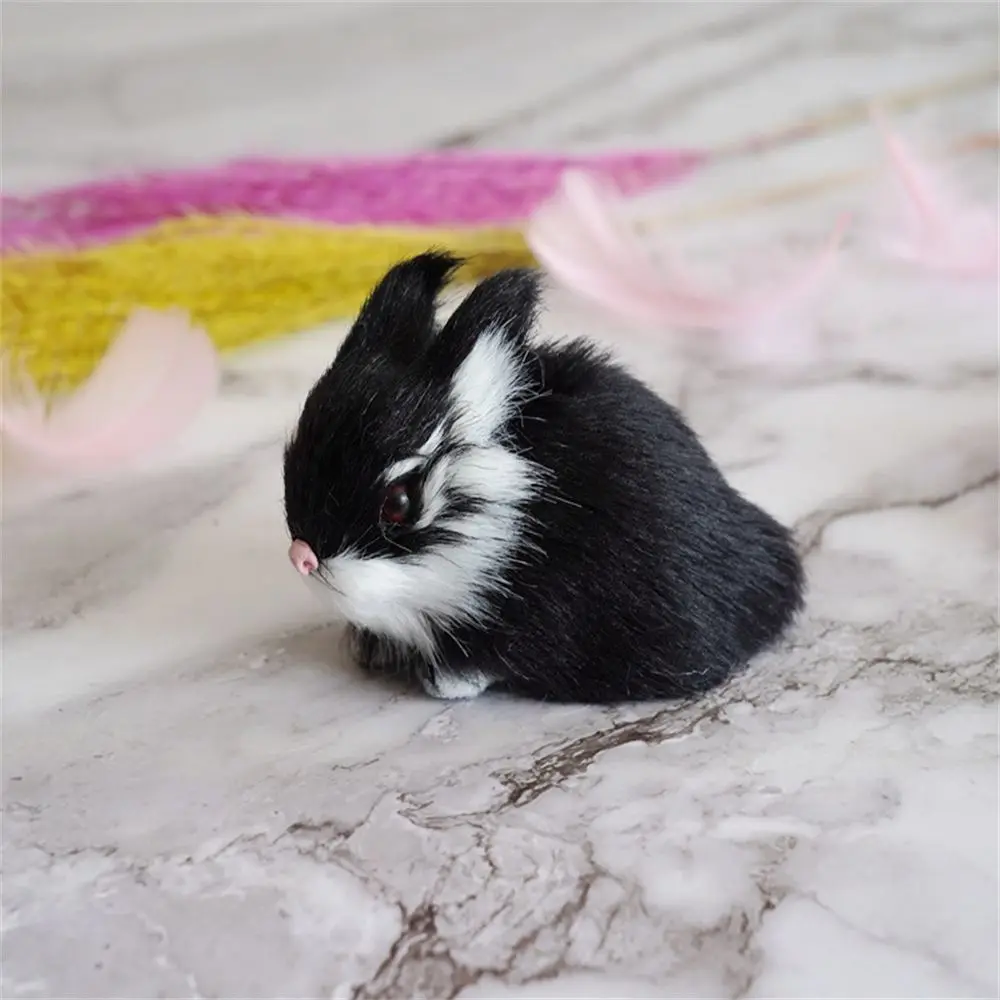 thumbnail image 1 of Mini Realistic Plush Rabbits Kids Toys Decorations Birthday Gift Lifelike Artificial Animal pocket Bunny Plush Toys Model, 1 of 5