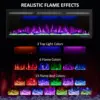 Wifi Enabled Electric Fireplace Embedded Wall Mounted 60 "electric Fireplace Heater Adjustable Flame Color Remote Touch Screen 2