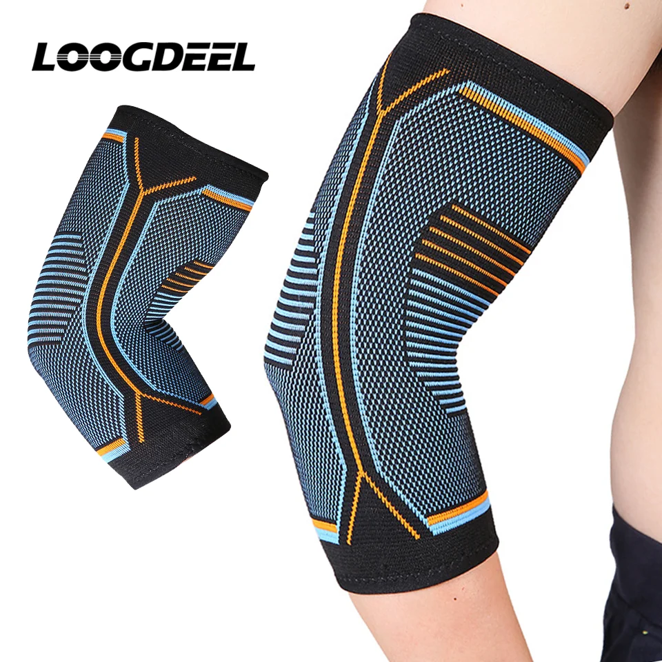 LOOGDEEL 1Pcs Sports Knit Elbow Brace Weightlifting Compression Support Reduce Tennis Golfers Elbow Golfers Pain Relief