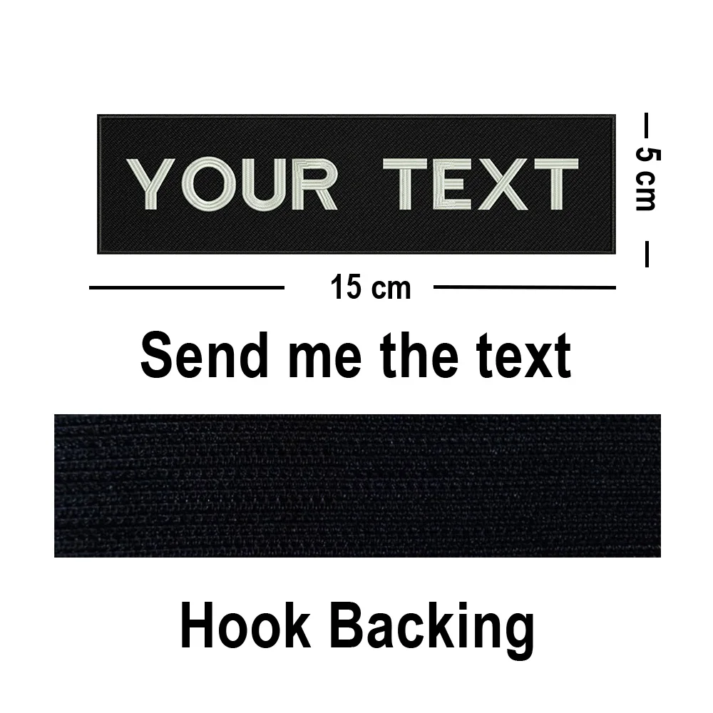 Clothing Patches Custom Big Size Personalized Name Embroidered Patch Stripes Badge Emblems Iron On Or Hook Loop Applique