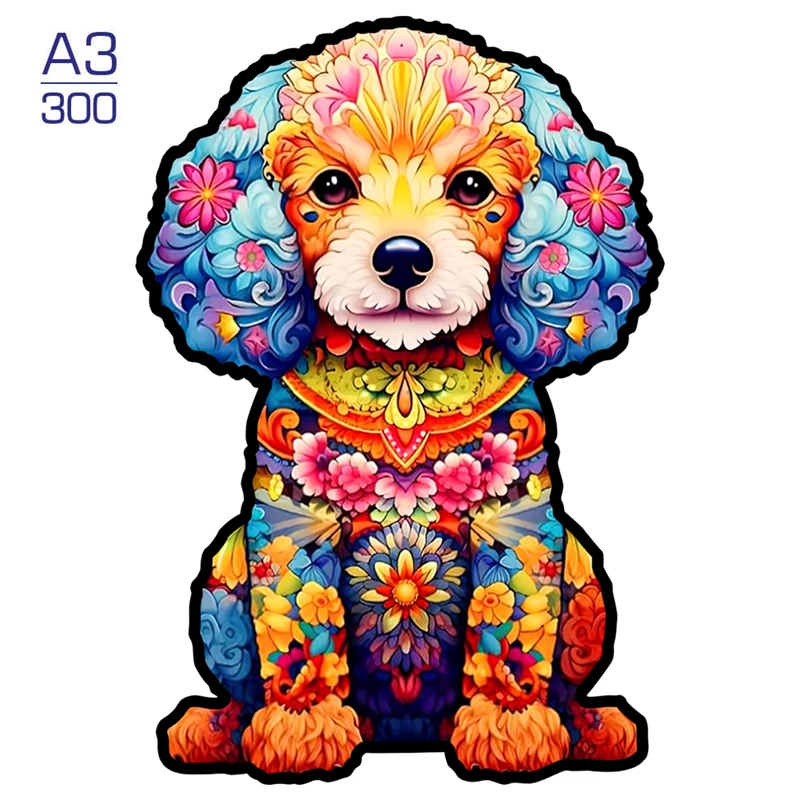 3D Puppy Wooden Jigsaw Puzzle - Premium Animal Puzzle Gift in Boutique Box