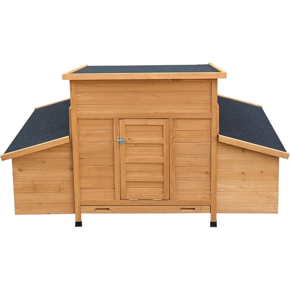 Large Wooden Chicken Coop with Nesting Boxes