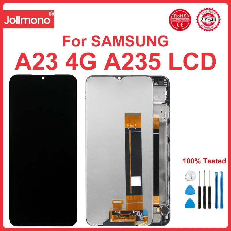 

Screen for Samsung Galaxy A23 A235F A235F/DS Lcd Display Digital Touch Screen with Frame for Samsung A23 Screen Replacement