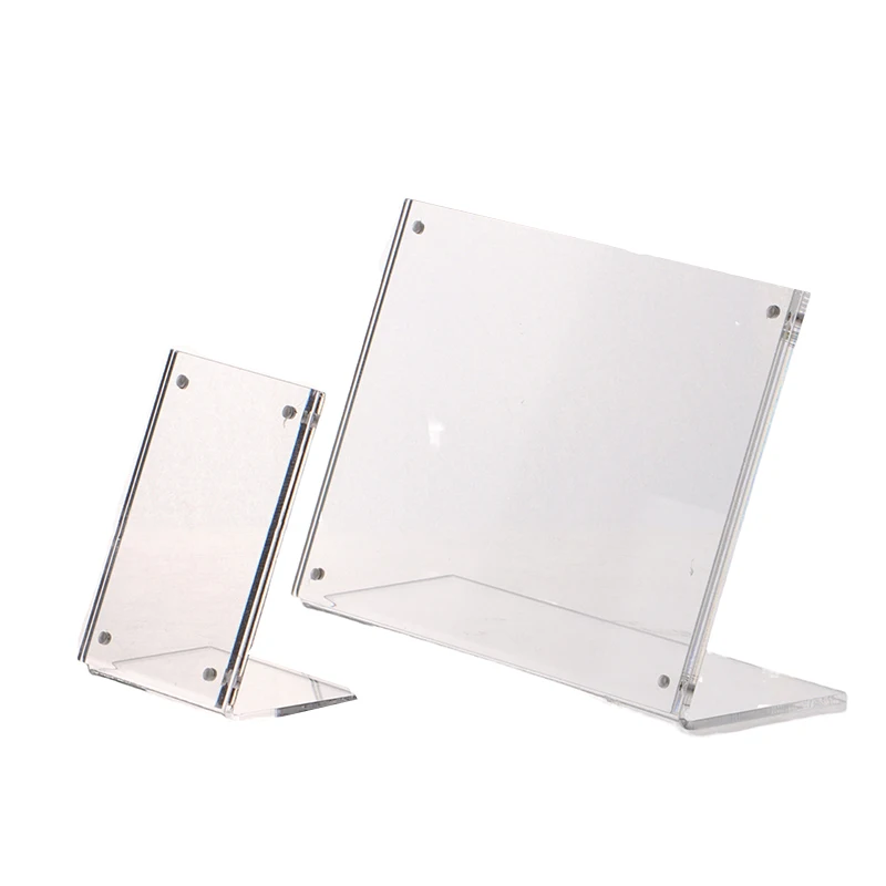 Photo Frame Acrylic Display Holder Transparent Photo Frame Acrylic Photocard Holder Picture Frame Price Tag Card Labels Poster Tag Display Stand Desktop Ornament