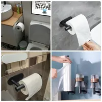 Adhesive Toilet Paper Holder Kitchen Roll Towel Rack Napkin Dispenser Absorbent Stand Tissue Hanger Bathroom Accessories 5