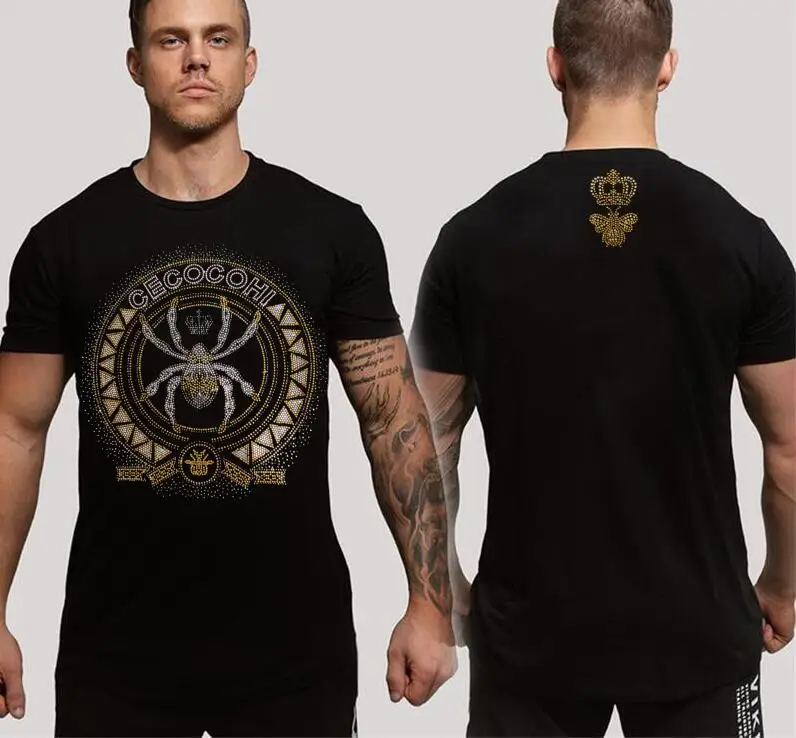 

Мужские футболки S-6XL с рисунком аниме, летние модные мужские футболки со стразами, уличная одежда