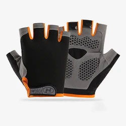 Enhanced Fitness Training Fingerless Gym Gloves - Anti-Slip, Breathable Sports Gloves - XL (Upgrade orange)