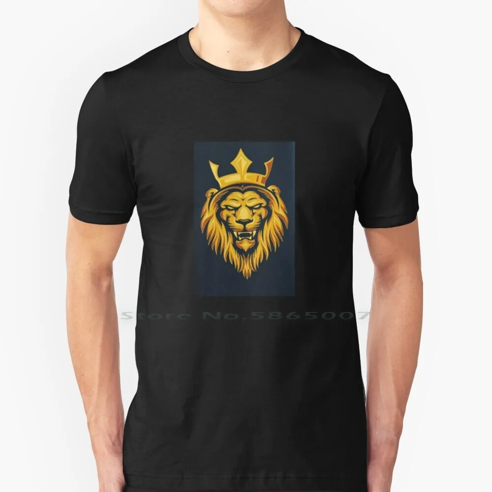Golden Lion King With Crown Simba T-Shirt Effetto Aggressivo T-Shirt 100% Cotone The Lion King Timone Simba Pumba Animal Kingdom