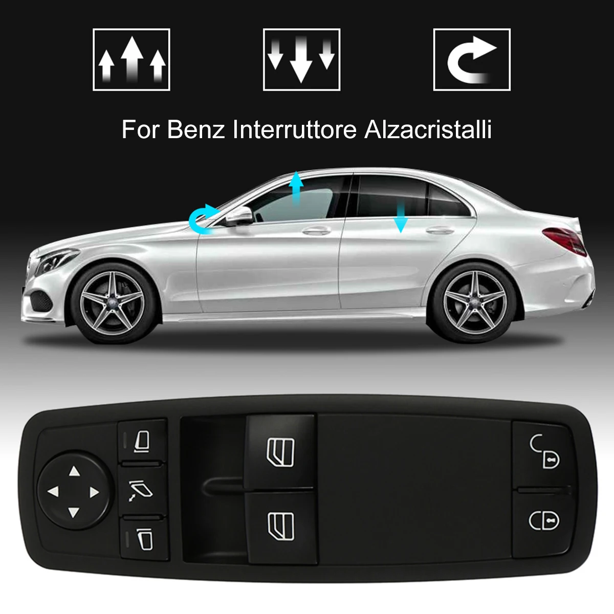 Power Window Switch Compatible with A-Klasse W169 2004-2012 Electric Window Switch Left Driver Side Window Switch Replacement