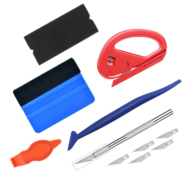 PRO Car Vinyl Wrap Tools Kit for Window Tint Install Felt Squeegee