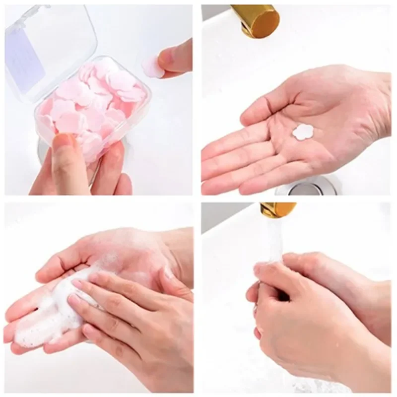 1000Pcs/Bag Disposable Soap Mini Cleaning Soaps Portable Hand Wash Soap Papers Scented Slice for Travel disposable soap paper