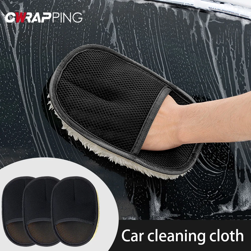 Car Wash Gloves Cars Cleaning Tools Thick Soft Imitation Wool Plush Wiping Microfiber Auto Dusting Gloves Car Wash Accessories
