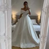 Off Shoulder A-Line Women Wedding Dresses Sexy Sleeveless Prom Gowns Mopping Length Engagement Ball Vestidos De Novia Customized 1