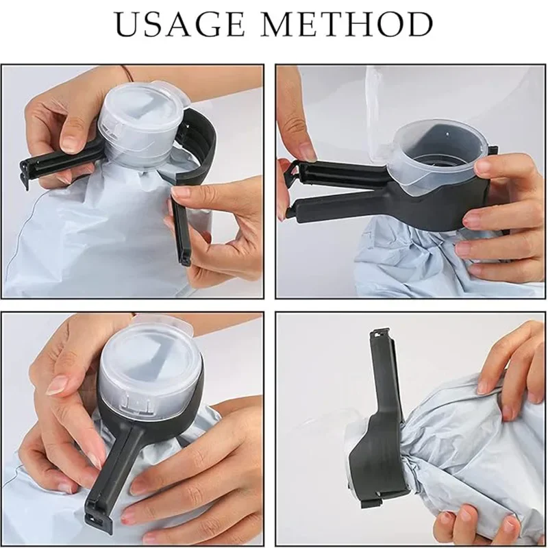 Bag Clips Food Storage Sealing Clips Pour Spouts Kitchen Chip Bag Clip Plastic Cap Sealer 2pc