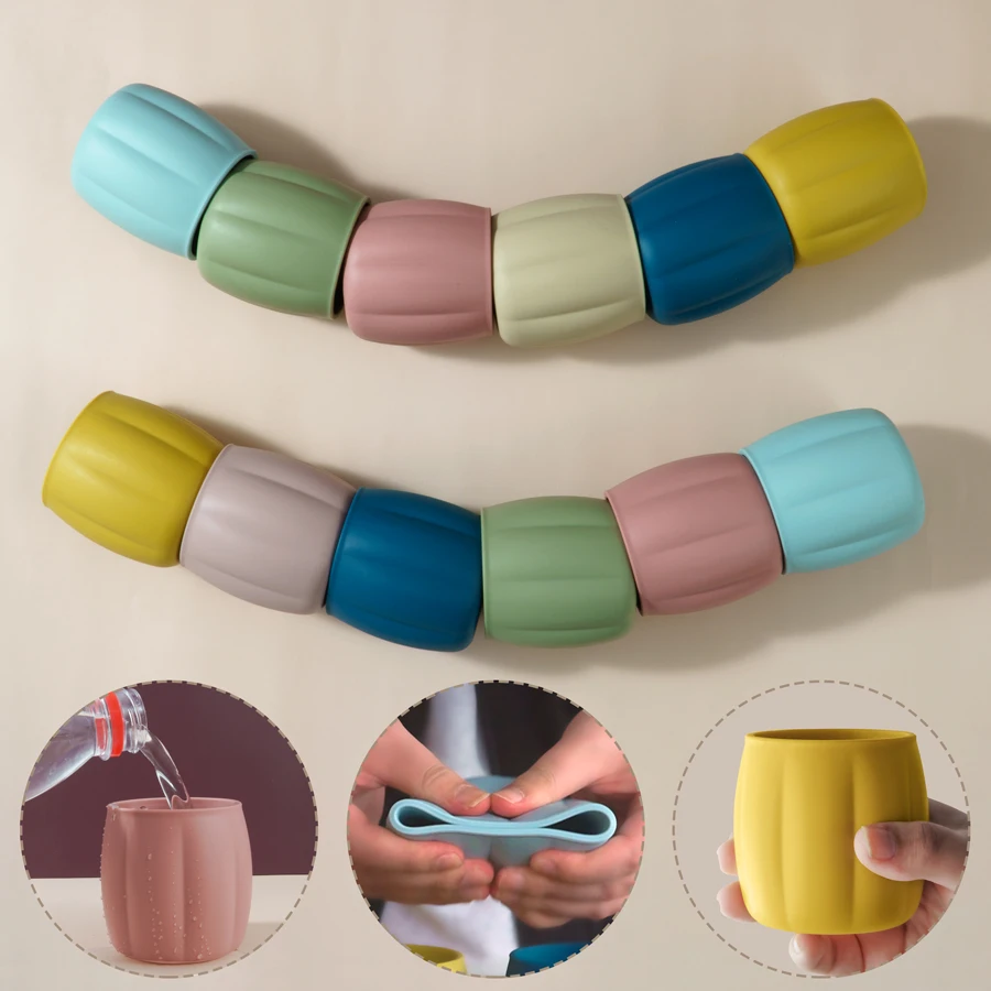 1PC Silicone Baby Cups Cartoon Pumpkin Water Bottle Drinking Sets For Baby Portable Kids Cup Liquid Storage For Children 3