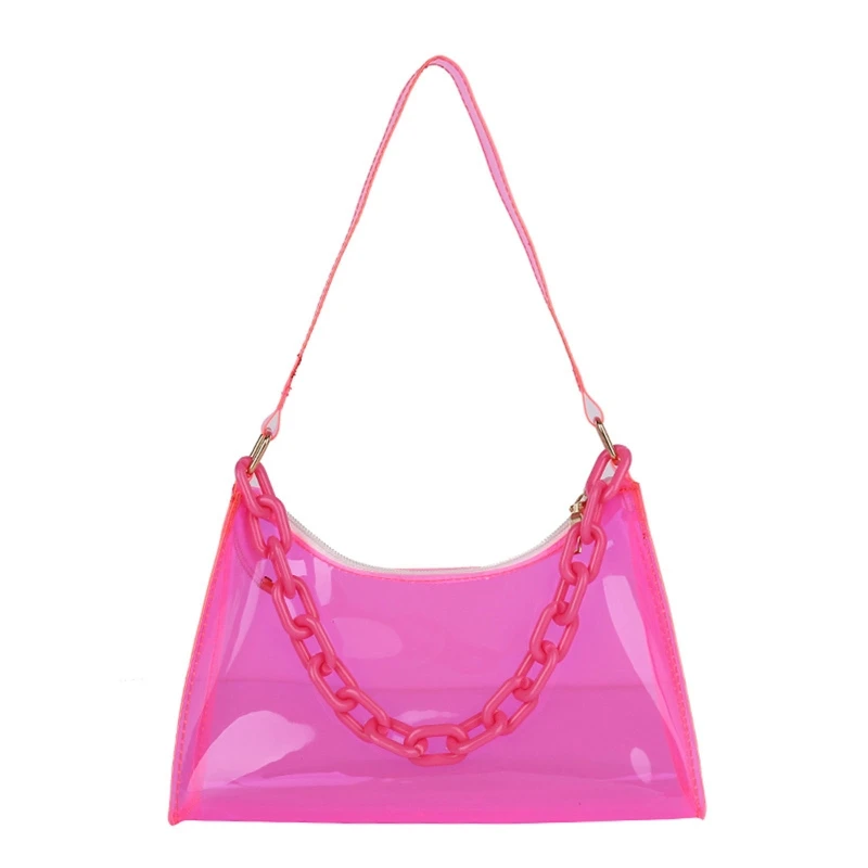 Women Ladies Summer Purse PVC Clear Jelly Bags Shoulder Bag