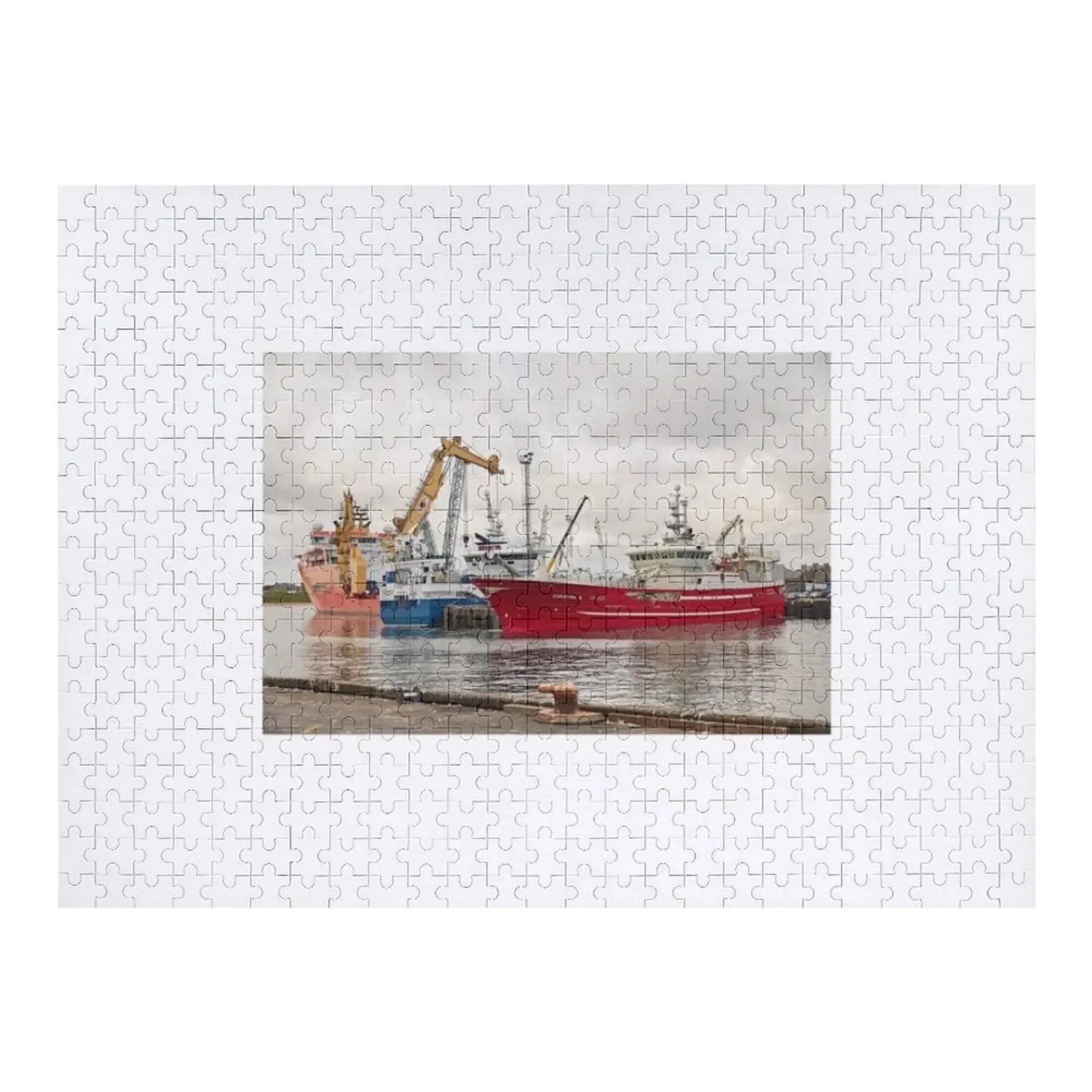 Peterhead Harbour. Jigsaw Puzzle Wooden Decor Paintings Wood Photo Personalized With Personalized Photo Puzzle