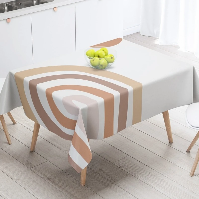 

Simple Geometric Nordic Style Tablecloth Rainbow Scandinavian Table Anti-stain Rectangular Living Room Kitchen Wedding Decor