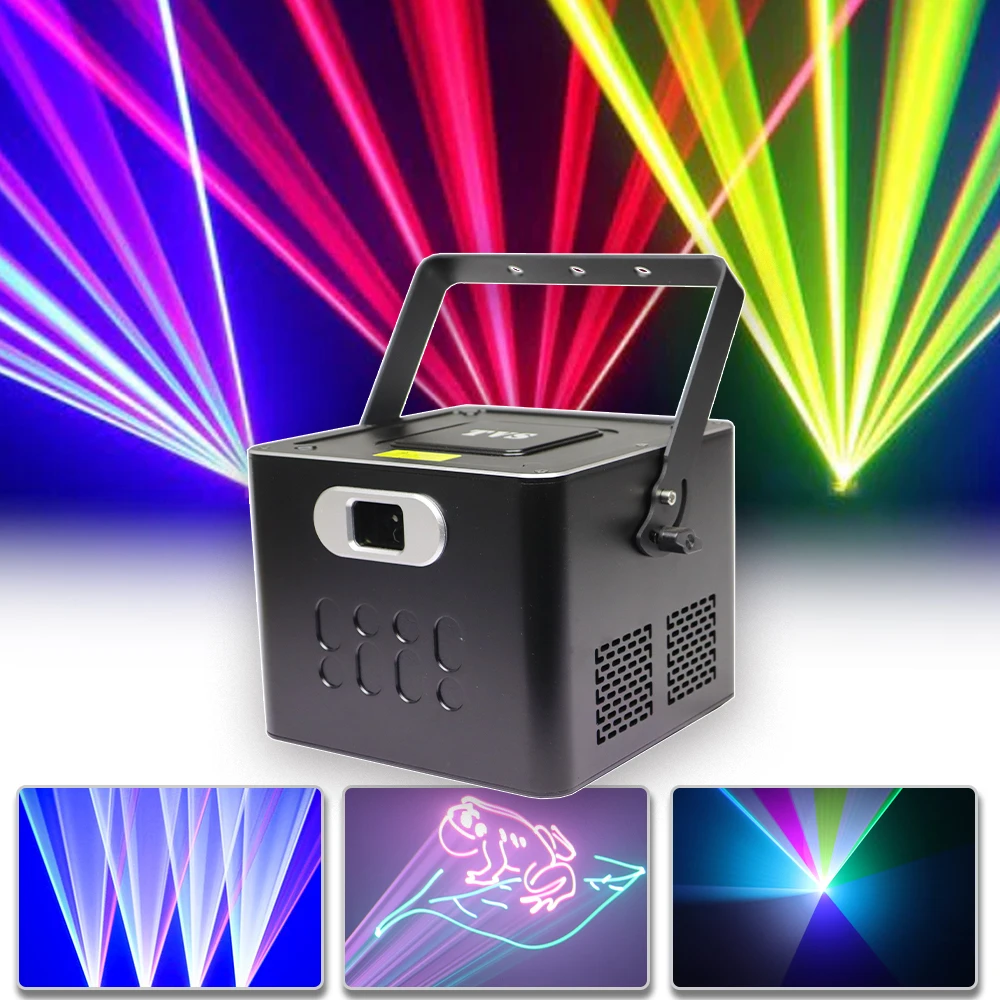 YUER ILDA 10w RGB Laser Projector Beam Animation Dj Disco Party Decoration 30KPPS DMX512 Halloween Xmas Scanner Laer Stage Light