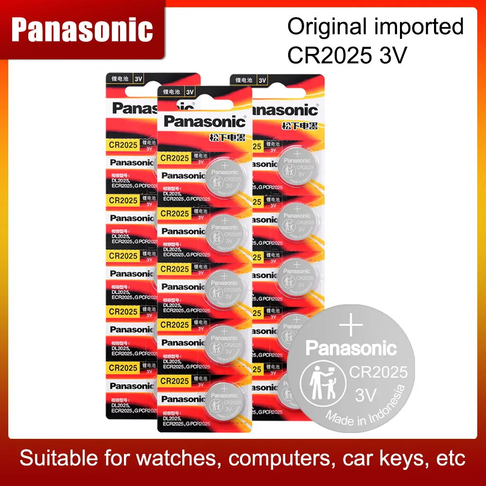 Panasonic Original cr2025 Button Cell Batteries CR2025 cr 2025 3V Lithium Coin Battery For Watch