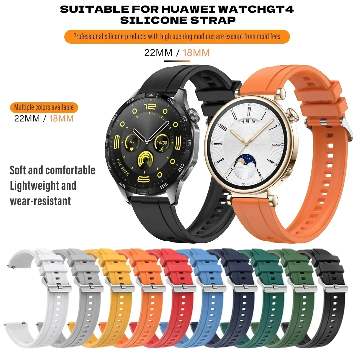 22mm Silicone-Woven Smartwatch Band - Universal Fit, Premium Quality Strap