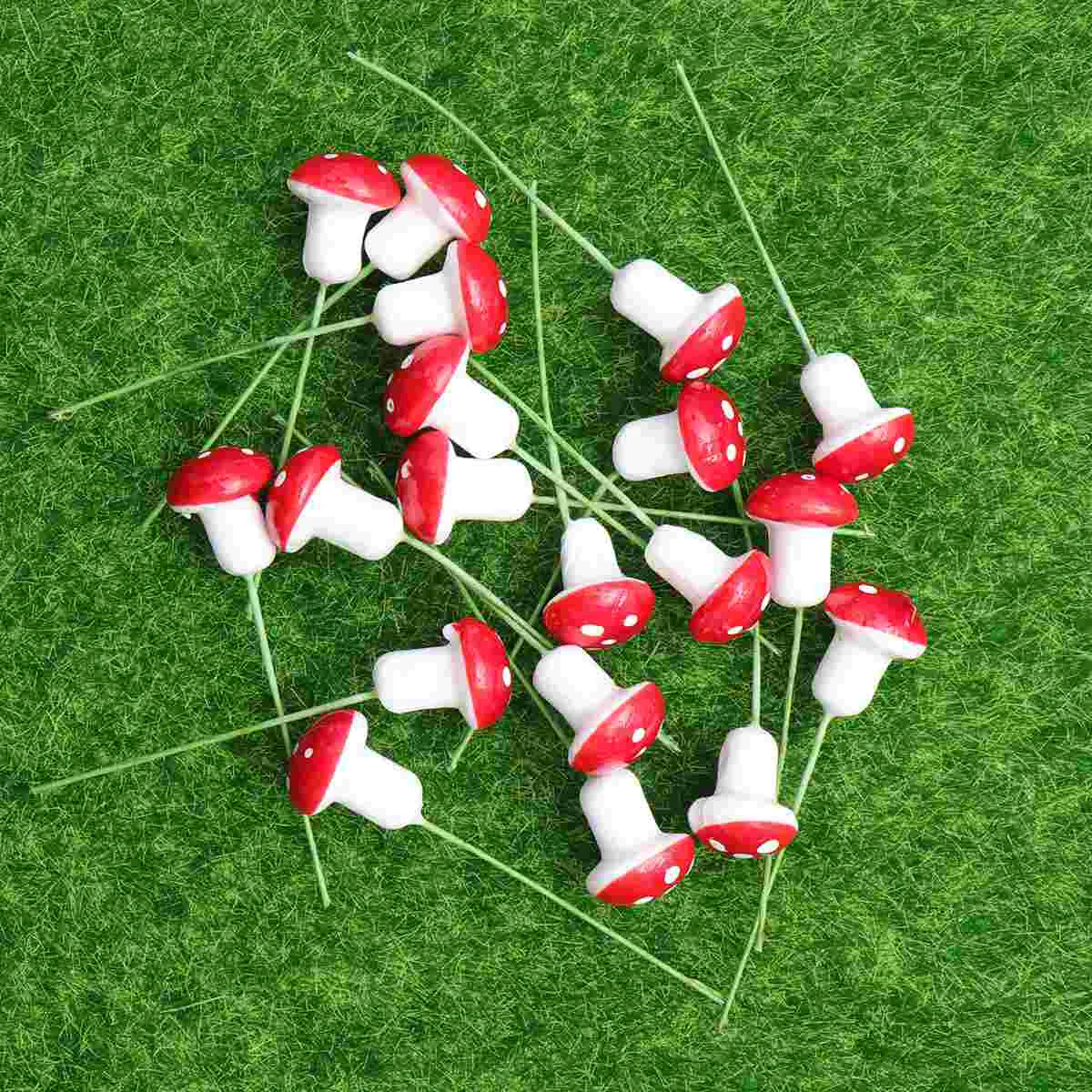 

20 Pcs Mushroom Decoration Decorative Figures Garden Artificial Plants Outdoors Simulated Decorate