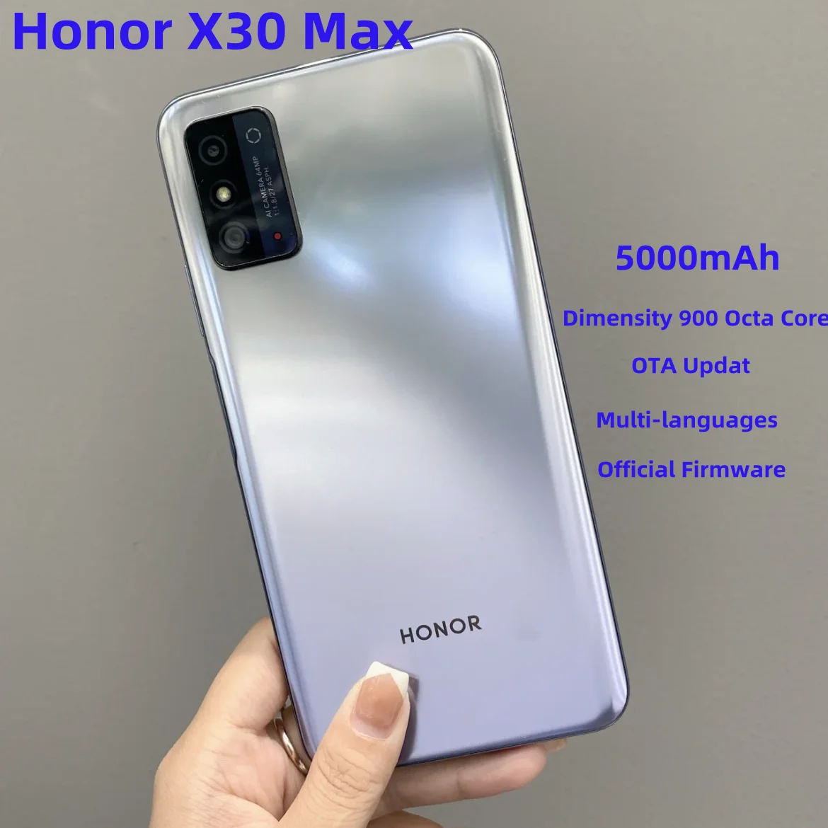 

DHL Fast Shipping New Honor X30 Max 5G Mobile Phone Dimensity 900 5000mAh 22.5W SuperCharge 7.09" Big Screen 64MP Main Camera