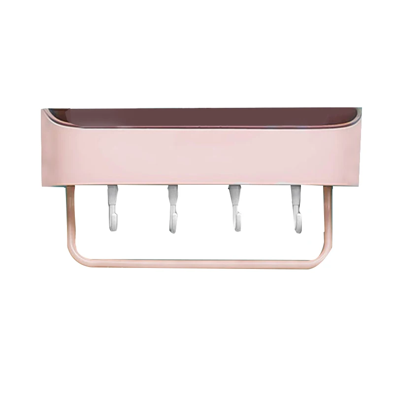 

Настенная полка для ванной комнаты, настенная вешалка для полотенец для ванной комнаты, розовая