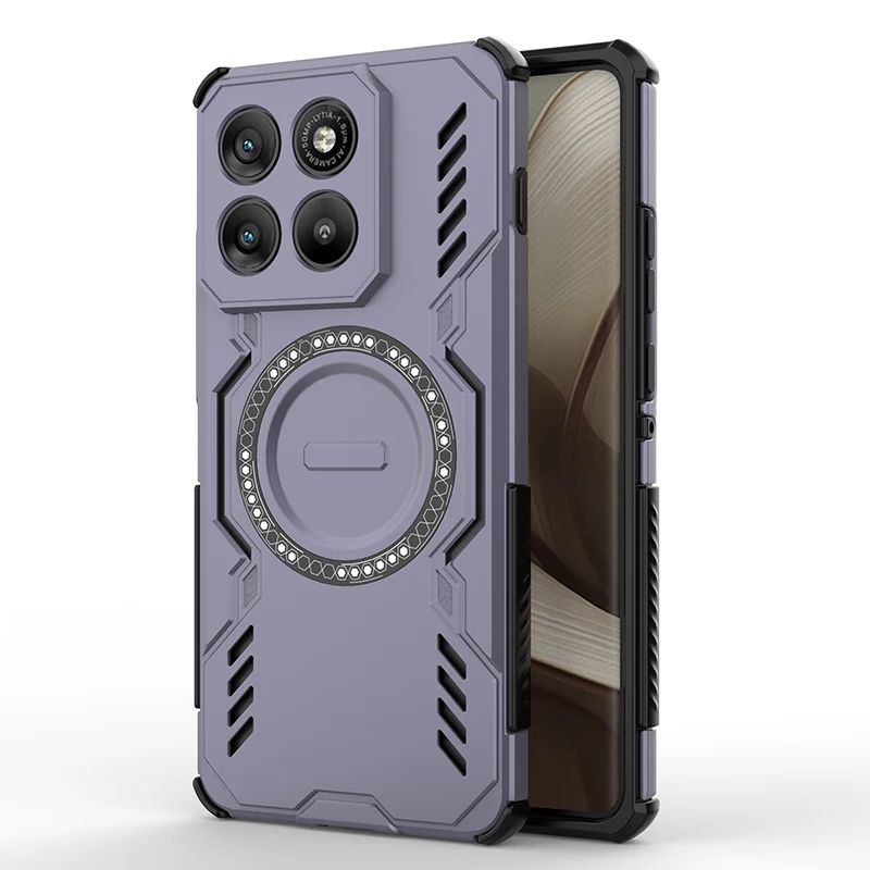 Heat Dissipation Armor Magnetic Phone Case with TPU Frame and Plastic Back Cover