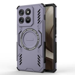 Heat Dissipation Armor Magnetic Phone Case with TPU Frame and Plastic Back Cover - Moto Edge 70 Fusion (Purple)