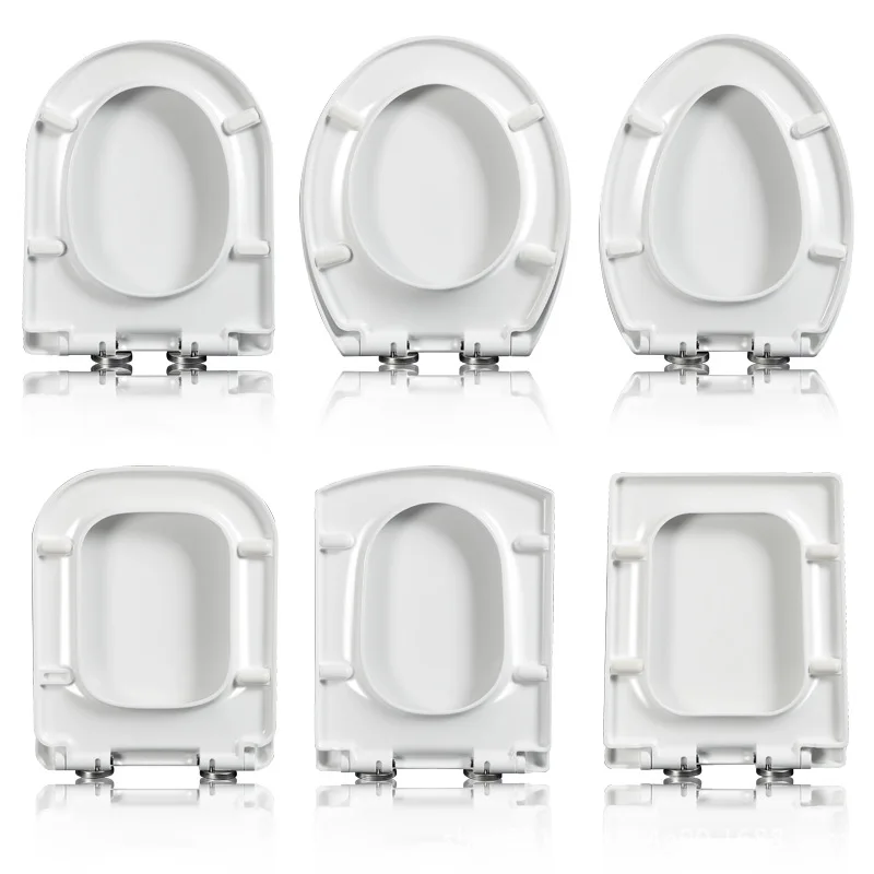 1PC Square Toilet Cover Seat Toilet Cover Slow Down One-Button Quick-Release Household