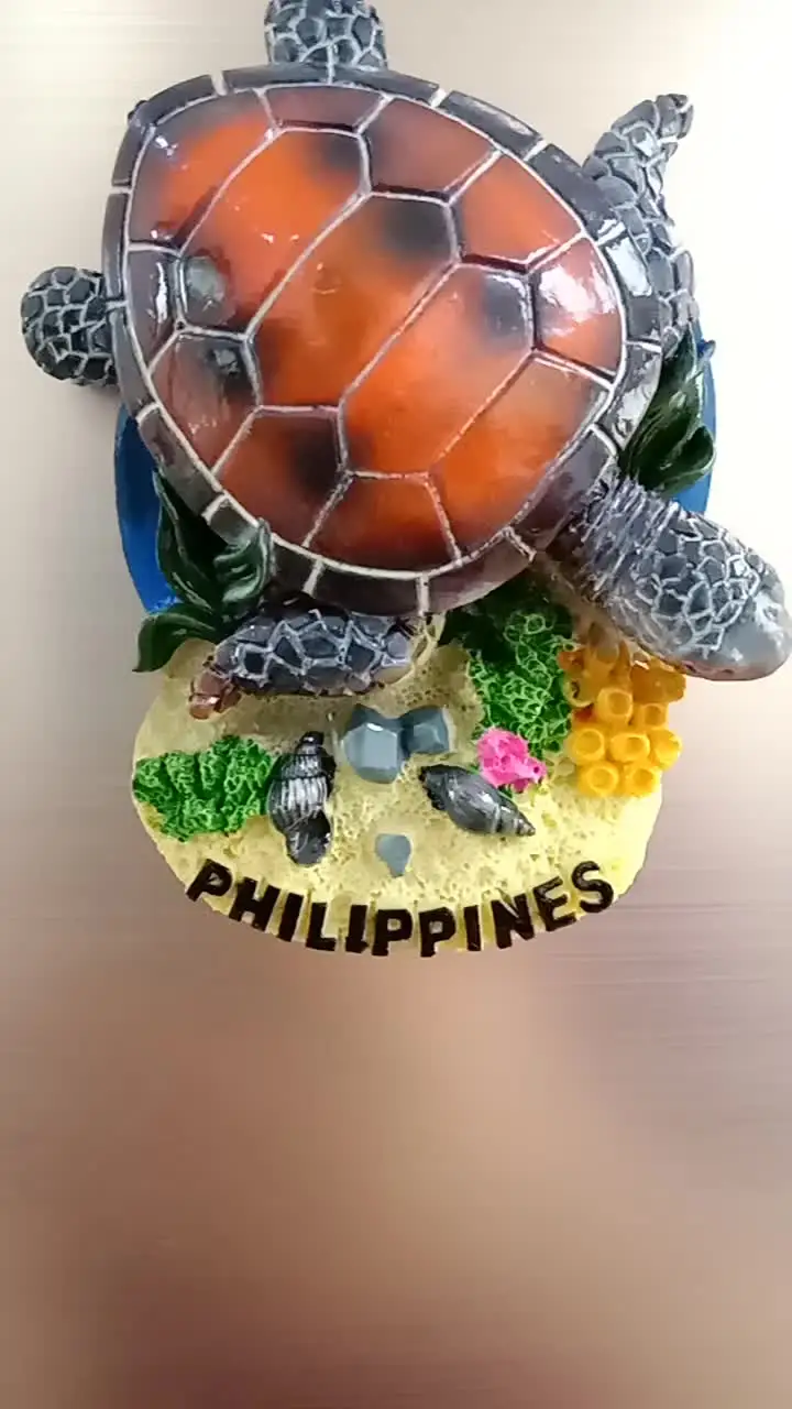 Magnete da frigorifero in resina a forma di tartaruga, souvenir dell