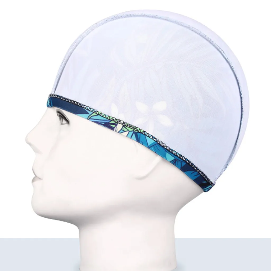 1PC  Fashion Swimming Cap Men/Women Flowers Printed Long Hair Sports Swim Pool Bathing Hat Elastic Nylon Turban Sports Accessory 6