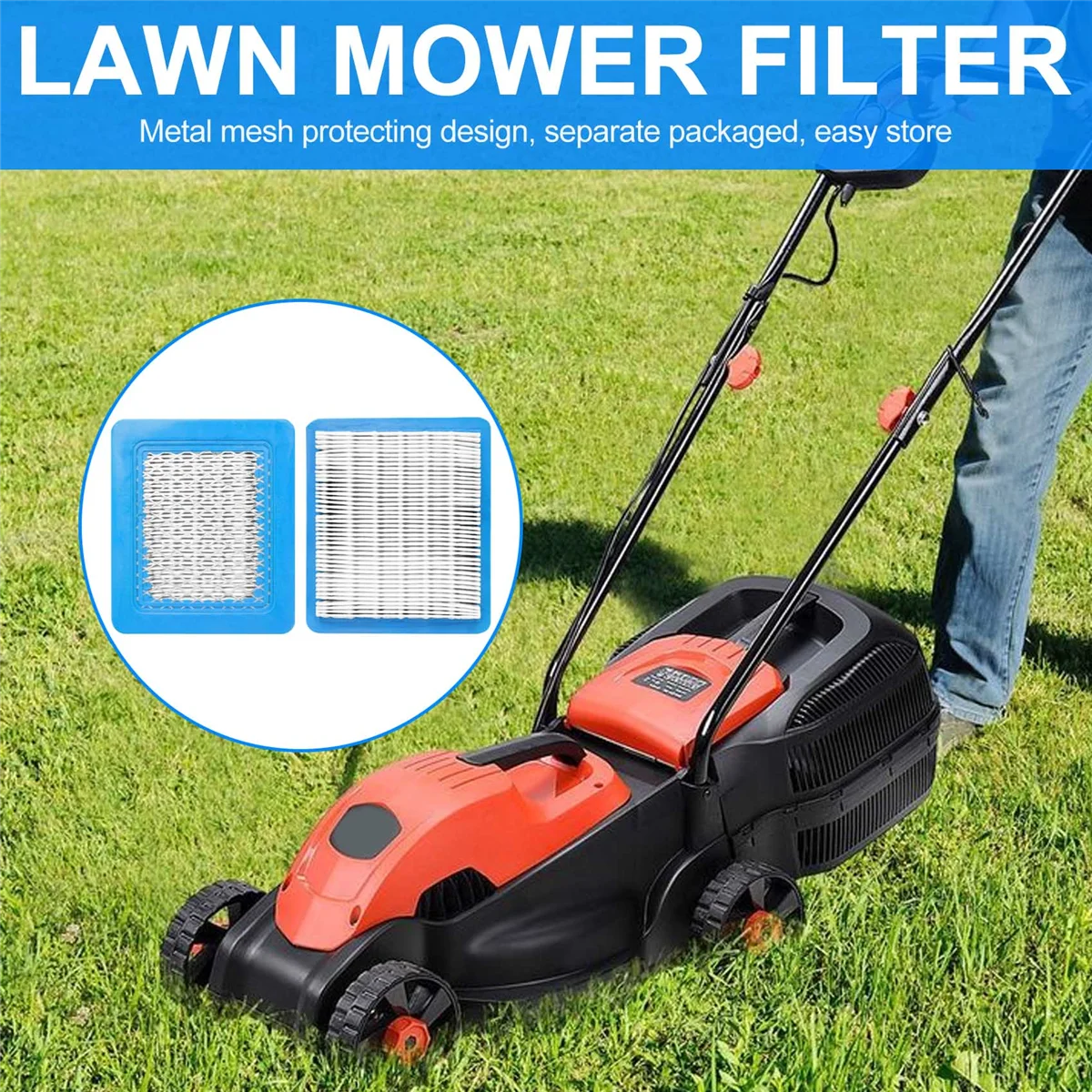 Briggs Stratton 491588 4915885 플랫 에어 클리너 카트리지, 잔디 예초기 필터 교체, 491588S 에어 필터, 10 팩