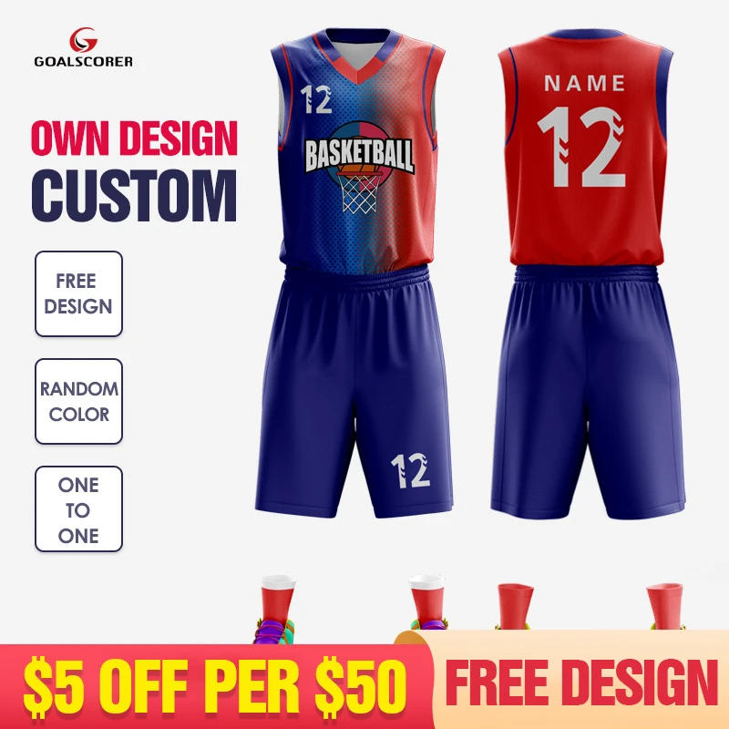 de baloncesto para adultos, de baloncesto con estampado de sublimación 100% poliéster, color azul y rojo, baratas, personalizadas, con logotipo| | - AliExpress