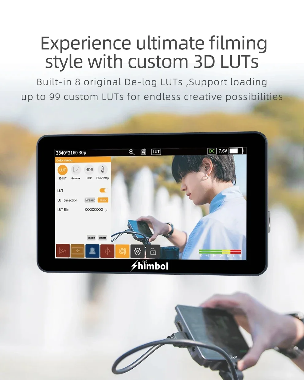 SHIMBOL M5 5.5" 1200nite 3D LUT 4K HDMI- HDR Touchscreen on Camera Monitor HD Re